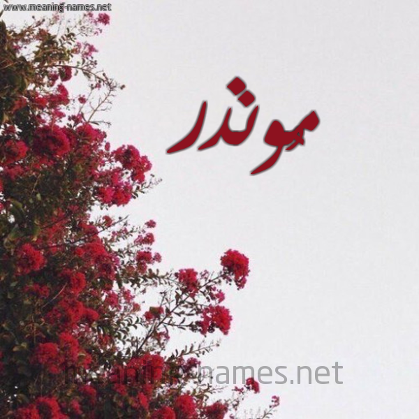 شكل 18 صوره الورد الأحمر للإسم بخط رقعة صورة اسم مُونذر Mundhir