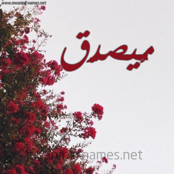 شكل 18 صوره الورد الأحمر للإسم بخط رقعة صورة اسم مُيصدَّق Musaddaq