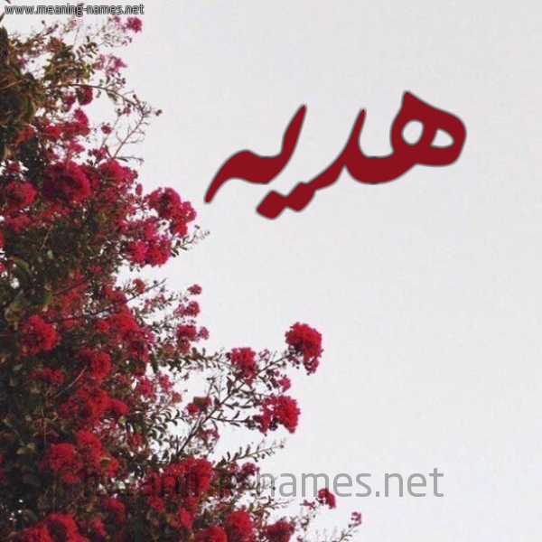 شكل 18 صوره الورد الأحمر للإسم بخط رقعة صورة اسم هديه Hadiya