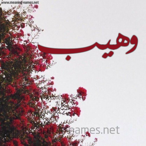 شكل 18 صوره الورد الأحمر للإسم بخط رقعة صورة اسم وهيب Waheeb