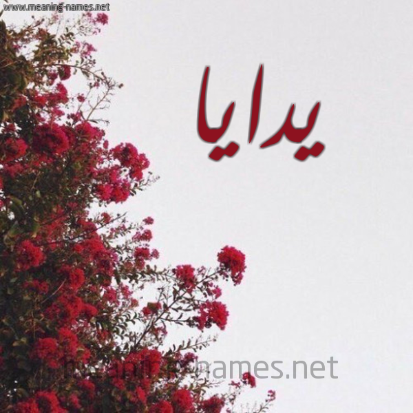 صورة اسم يدايا Daya شكل 18 صوره الورد الأحمر للإسم بخط رقعة