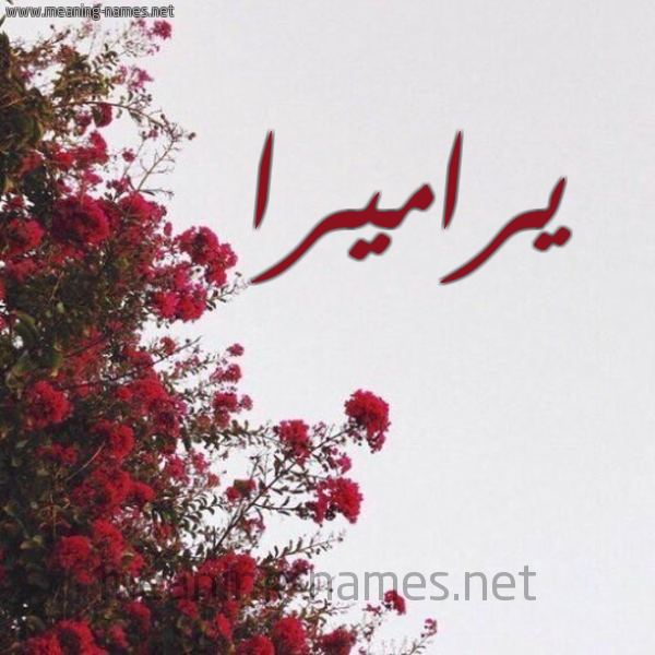 شكل 18 صوره الورد الأحمر للإسم بخط رقعة صورة اسم يراميرا Ramira