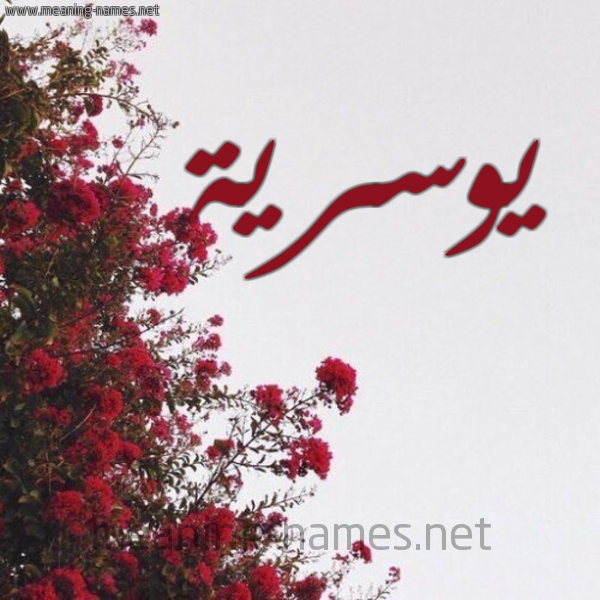 شكل 18 صوره الورد الأحمر للإسم بخط رقعة صورة اسم يوسرية Yousreya