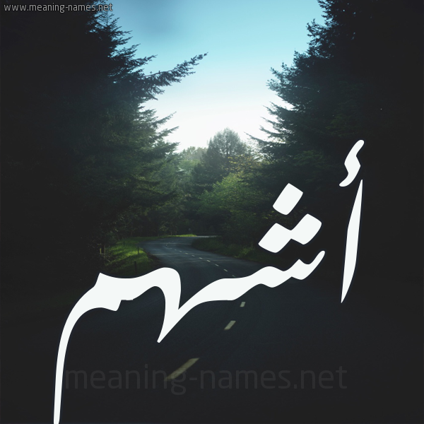 شكل 19 صوره طريق بين الشجر بخط رقعة صورة اسم أشهم Ashham