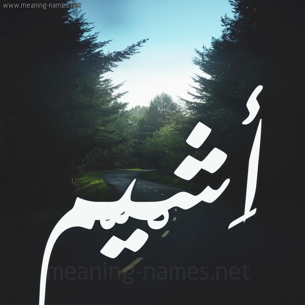 شكل 19 صوره طريق بين الشجر بخط رقعة صورة اسم أَشْيّم AASHIM