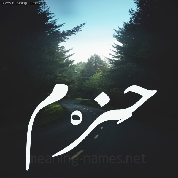 شكل 19 صوره طريق بين الشجر بخط رقعة صورة اسم حَزْم Hazm