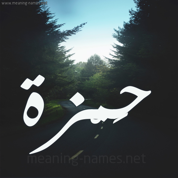شكل 19 صوره طريق بين الشجر بخط رقعة صورة اسم حَمْزة Hamza
