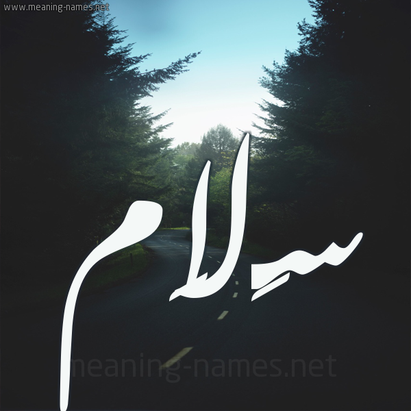 شكل 19 صوره طريق بين الشجر بخط رقعة صورة اسم سَلاَم SALAAM