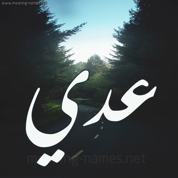 شكل 19 صوره طريق بين الشجر بخط رقعة صورة اسم عدي عُدَيّ-Ady