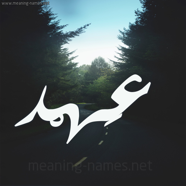 شكل 19 صوره طريق بين الشجر بخط رقعة صورة اسم عَهْد Ahd