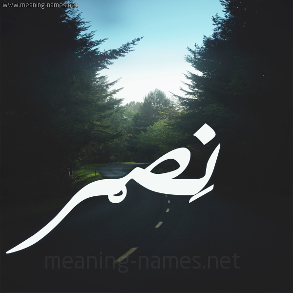شكل 19 صوره طريق بين الشجر بخط رقعة صورة اسم نَصْر Nasr