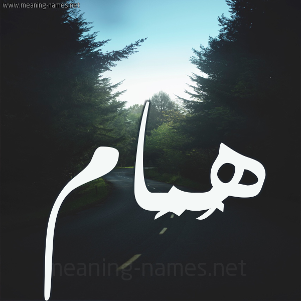 شكل 19 صوره طريق بين الشجر بخط رقعة صورة اسم هُمَام HOMAAM
