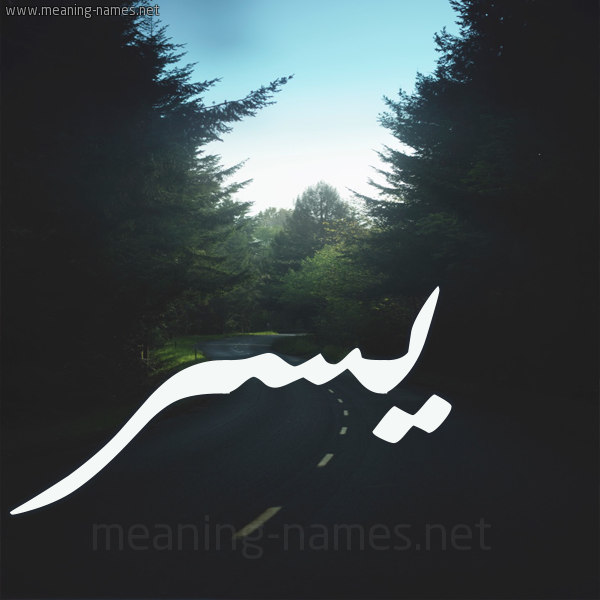 شكل 19 صوره طريق بين الشجر بخط رقعة صورة اسم يسر Yosr