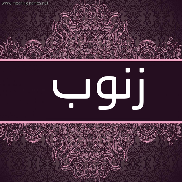شكل 4 صوره زخرفة عربي للإسم بخط عريض صورة اسم زَنُّوب ZANOOB
