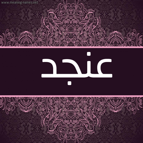 صورة اسم عنجد Anjd شكل 4 صوره زخرفة عربي للإسم بخط عريض