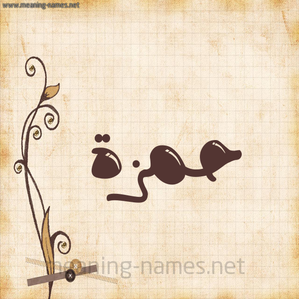 شكل 6 صوره ورق كلاسيكي للإسم بخط عريض صورة اسم حمزة Hamza