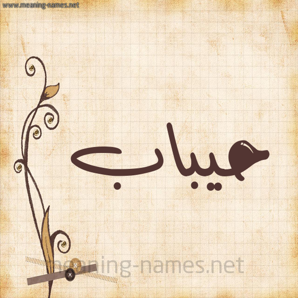 شكل 6 صوره ورق كلاسيكي للإسم بخط عريض صورة اسم حيباب Habbab