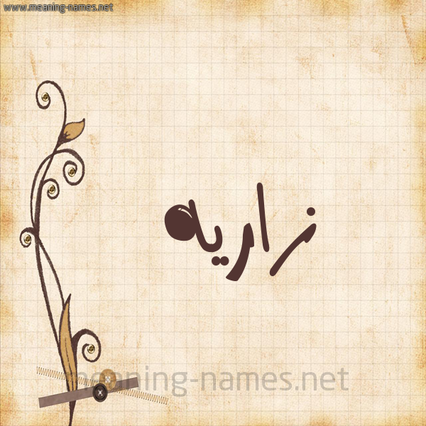 شكل 6 صوره ورق كلاسيكي للإسم بخط عريض صورة اسم زارِيه ZAREIH