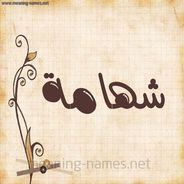 شكل 6 صوره ورق كلاسيكي للإسم بخط عريض صورة اسم شهامة Shhamh