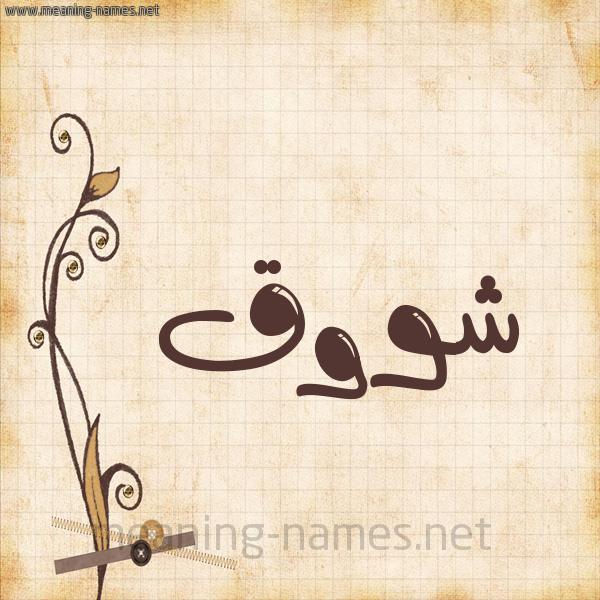 شكل 6 صوره ورق كلاسيكي للإسم بخط عريض صورة اسم شووق Shawq