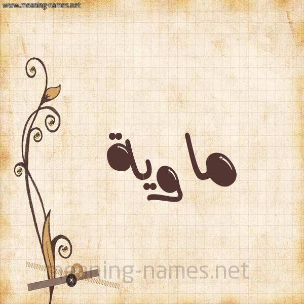 شكل 6 صوره ورق كلاسيكي للإسم بخط عريض صورة اسم ماوية Mawyh