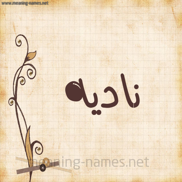 شكل 6 صوره ورق كلاسيكي للإسم بخط عريض صورة اسم ناديه NADIH