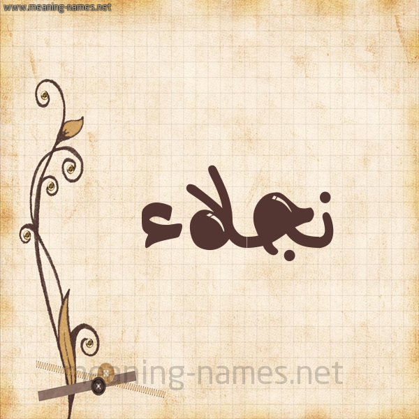 شكل 6 صوره ورق كلاسيكي للإسم بخط عريض صورة اسم نجلاء Naglaa