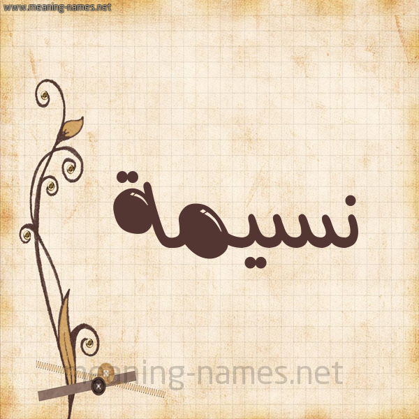 شكل 6 صوره ورق كلاسيكي للإسم بخط عريض صورة اسم نسيمة Naseema