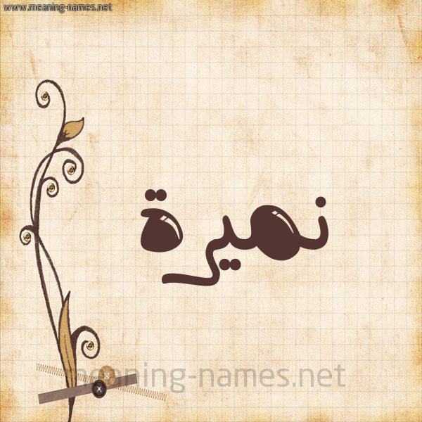شكل 6 صوره ورق كلاسيكي للإسم بخط عريض صورة اسم نميرة Numaira