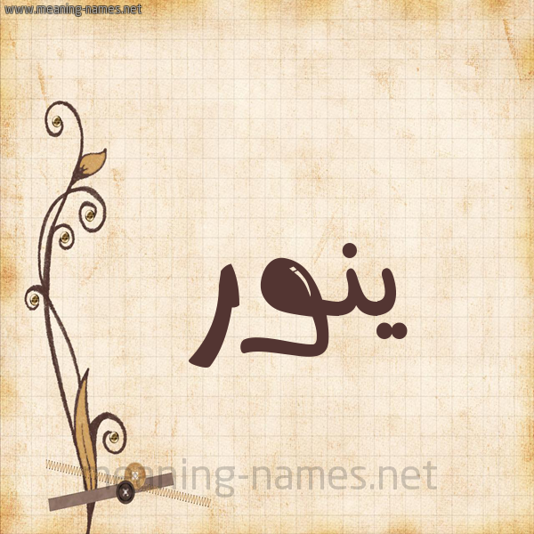 شكل 6 صوره ورق كلاسيكي للإسم بخط عريض صورة اسم ينور Nour