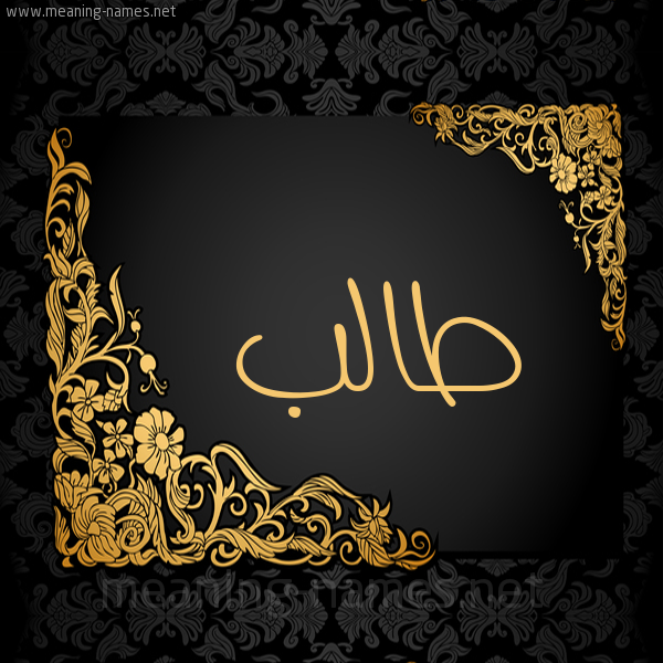 شكل 7 صوره اطار ذهبي مزخرف للإسم بخط عريض صورة اسم طالب Talb