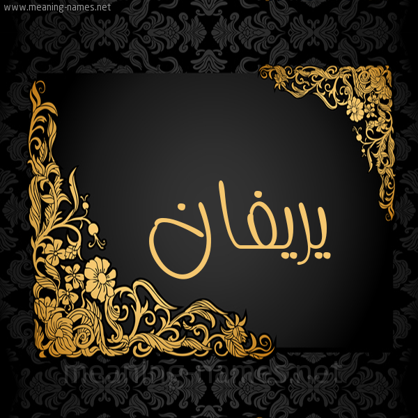 شكل 7 صوره اطار ذهبي مزخرف للإسم بخط عريض صورة اسم يريفان yrefan